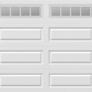 16' x 7' Raised Panel, Insulated garage door with clear windows